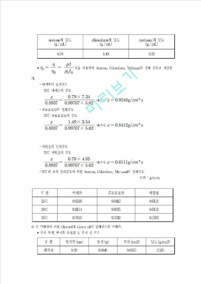 [자연과학] 화학기초실험 - 액체 점도 측정.hwp